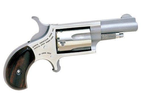 North American Arms 22LLR Mini-Revolver 22 LR 5 Shot 1.63" Stainless Steel Barrel, Frame & Cylinder, Rosewood Birdshead Grip Exposed Hammer