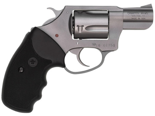 Charter Arms 73820 Undercover Small 38 Special, 5 Shot 2" Matte Stainless Steel Barrel & Cylinder, Aluminum Frame w/Black Finger Grooved Rubber Grip, Exposed Hammer