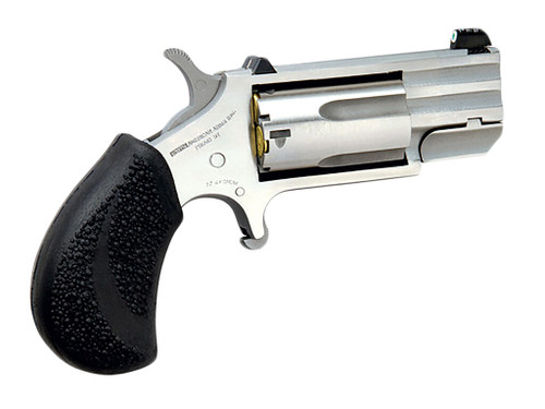 North American Arms PUGT Pug 22 WMR 5 Shot 1" Stainless Steel Barrel, Frame & Cylinder, Black Pebbled Rubber Grip, Exposed Hammer