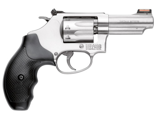 Smith & Wesson 162634 Model 63 22 LR 8 Shot 3" Stainless Steel Barrel, Satin Stainless Steel J-Frame, Hi-Viz Fiber Optic Red Front/Adjustable Rear Sight
