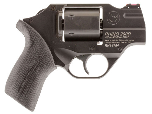 Chiappa Firearms CF340217 Rhino 200D Small Frame 357 Mag, 6 Shot 2" Black Anodized Steel Barrel, Blued Cylinder Black Anodized Aluminum Frame, Black Rubber Grip, Concealed Hammer