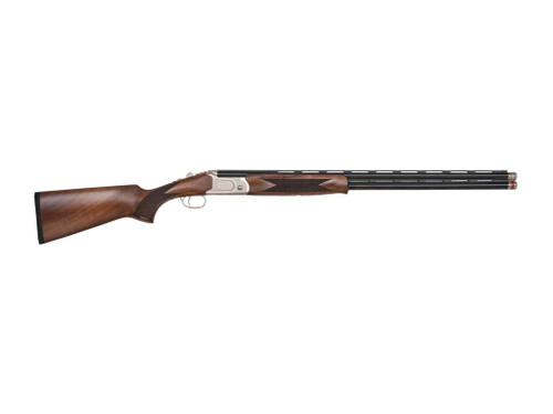 Mossberg 75491 Gold Reserve 16 Gauge Break Open 2.75" 2rd 28" Blue Polished Over/Under Vent Rib Barrel, Silver w/Engraved Scroll & Gold Inlay Receiver, Fixed Grade A Walnut Stock
