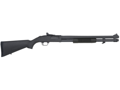 Mossberg 51663 590A1 12 Gauge Pump 3" 8+1 20" Black Parkerized Heavy-Walled Barrel, Black Parkerized Drilled & Tapped Receiver, Black Fixed Synthetic Stock