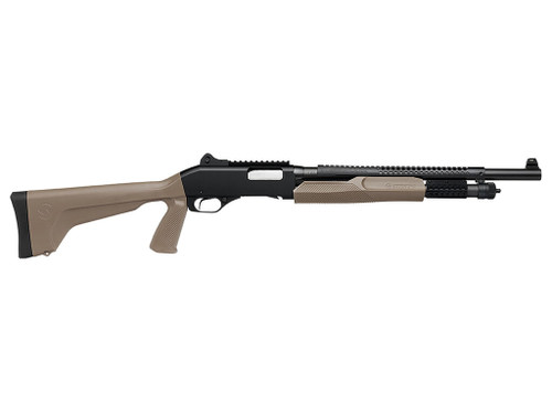 Stevens 19468 320 Security 12 Gauge Pump 5+1 18.50" Matte Black Heat Shield Barrel, Picatinny Rail Receiver, Bottom Picatinny Rail, Tactical w/Pistol Grip Flat Dark Earth Synthetic Stock, Ambidextrous