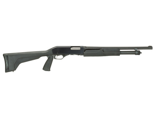 Stevens 19485 320 Security Full Size 12 Gauge Pump 3" 5+1 18.50" Matte Black Carbon Steel Barrel, Matte Black Aluminum Receiver, Fixed w/Pistol Grip Black Synthetic Stock, Ambidextrous