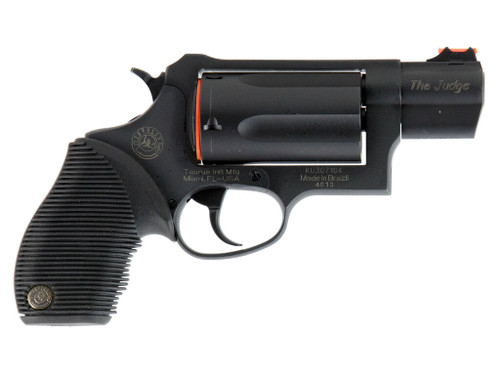 Taurus 2441031TC Judge Public Defender Small Frame 45 Colt (LC) 410 Bore 5rd 2" Matte Black Oxide Steel Barrel, Cylinder & Frame, Black Ribber Grip, Transfer Bar Safety, Exposed Hammer