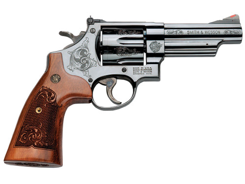Smith & Wesson 150783 Model 29 44 Rem Mag or 44 S&W Spl Machine Engraved Blued Carbon Steel 4" Barrel, 6rd Cylinder & N-Frame, Wood Engraved Grip