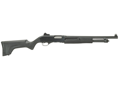 Stevens 19487 320 Security Full Size 12 Gauge Pump 3" 5+1 18.50" Matte Black Carbon Steel Barrel, Matte Black Aluminum Receiver, Fixed Matte Black Synthetic Stock, Ambidextrous