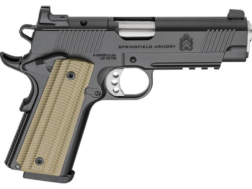 Springfield Armory PO9227AOS 1911 Operator 9mm 9+1 4.25" Black Cerakote Optic Ready Carbon Steel Slide VZ G10 Grip