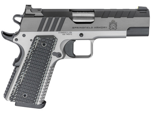 Springfield Armory PX9217L 1911 Emissary 9mm Luger 9+1 4.25" Bull Barrel, Stainless Steel Frame w/ Beavertail, Serrated Blued Carbon Steel Slide, Black VZ Thin-Line G10 Grip