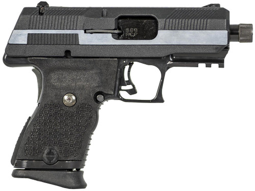 Hi-Point YC380CF YC380 380 ACP 10+1 3.93" Black Threaded Barrel, Black/Chrome YC9 Styled/Serrated Steel Slide, Black Polymer Frame w/Picatinny Rail, Black Plastic Grip