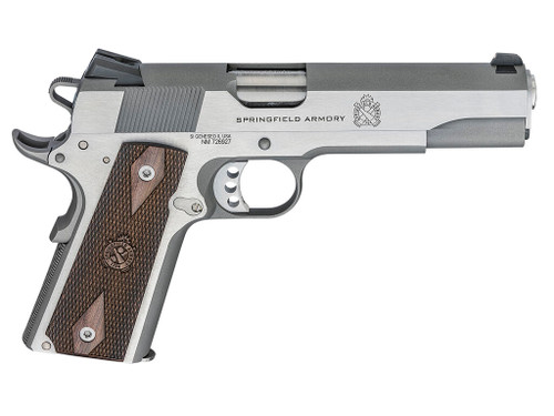 Springfield Armory PX9420S 1911 Garrison 45 ACP 7+1 5" Stainless Match Grade Steel Barrel, Serrated Stainless Steel Slide, Stainless Steel Frame w/Beavertail, Thin-Line Wood Grip