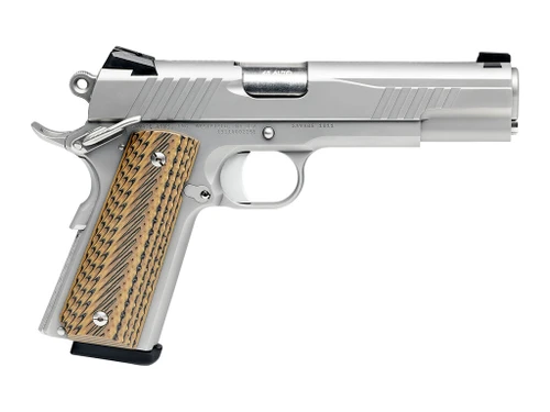 Savage Arms 67202 1911 Government 45 ACP 8+1 5" Stainless Steel Target Crown Barrel, Stainless Steel Serrated Slide, Matte Stainless Steel Frame w/Beavertail, Ambidextrous