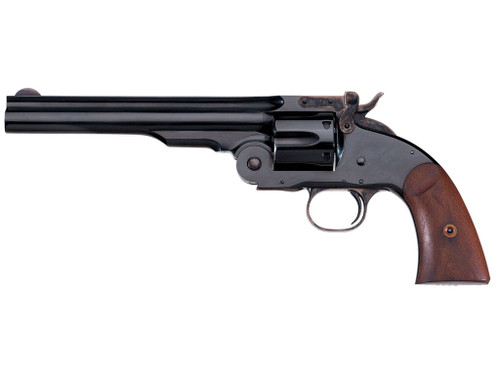Taylors & Company 550677 Second Model Schofield 38 Special Caliber with 7" Barrel, 6rd Capacity Cylinder, Overall Blued Finish Steel & Walnut Grip
