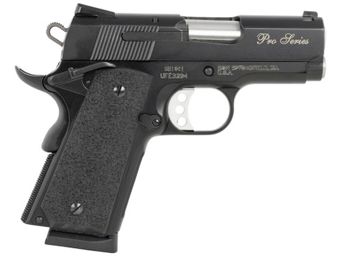 Smith & Wesson 178020 PC 1911 Pro Sub-Compact Frame 45 ACP 7+1, 3" Stainless Steel Barrel, Black Serrated Carbon Steel Slide, Black Aluminum Frame w/Beavertail, Black Stippled Grip