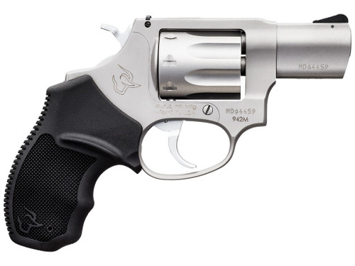 Taurus 2942M029 942 22 WMR 8rd 2" Barrel, Overall Matte Finish Stainless Steel & Finger Grooved Black Polymer Grip