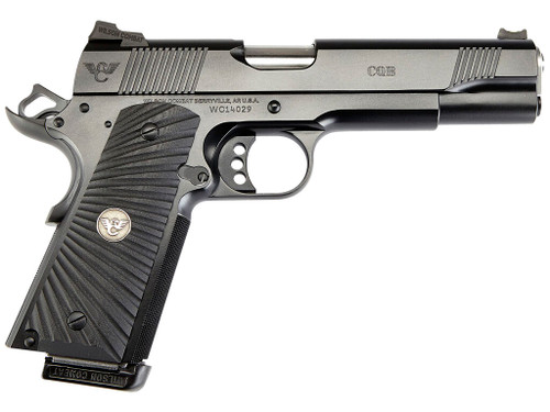 Wilson Combat CQBFS9 1911 CQB Full Size Frame 9mm Luger 10+1 5" Match Grade Barrel, Black Serrated Carbon Steel Slide, Black Armor-Tuff Carbon Steel Frame w/Beavertail, Black G10 Starburst Grip
