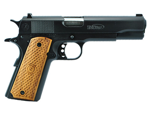 TriStar 85604 American Classic Government 1911 9mm Luger 10+1 5" Stainless Steel Barrel, Blued Serrated Steel Slide, Blued Steel Frame w/Beavertail, Wood Grip