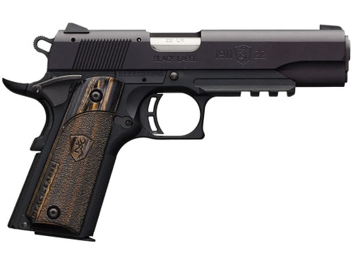 Browning 051816490 1911 Black Label Full Size Frame 22 LR 10+1, 4.25" Stainless Steel Barrel, Matte Black Serrated Slide & Polymer Frame w/Beavertail & Picatinny Rail