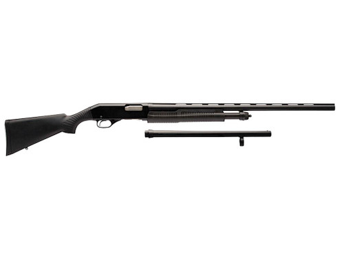 Stevens 19490 320 Field Combo 12 Gauge 3" 5+1 18.50"/28" Matte Black Vent Rib Barrel, Black Aluminum Receiver, Black Synthetic Fixed Stock