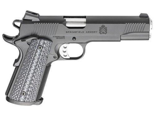 Springfield Armory PC9108LCA18 1911 TRP *CA Compliant 45 ACP 7+1, 5" Match Grade Stainless Steel Barrel, Black Cerakote Serrated Carbon Steel Slide &^ Frame w/Beavertail, Black G10 Grip
