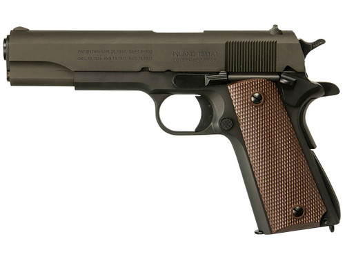Inland MFG ILM1911 1911 A1 Government 45 ACP 7+1 5" Barrel, Black Parkerized Steel Frame w/Beavertail, Serrated Steel Slide, Wood Grip, Manual Safety