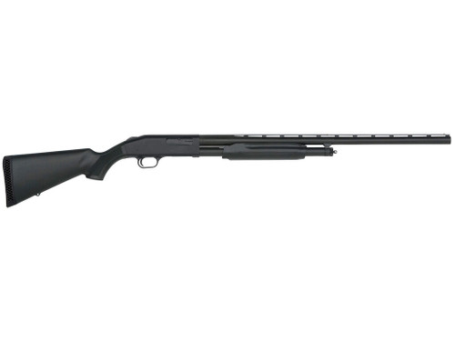 Mossberg 56420 500 All Purpose Full Size 12 Gauge Pump 3" 5+1 28" Matte Blued Vent Rib Barrel, Matte Blued Integral Scope Mount Steel Receiver, Fixed Black Synthetic Stock, Right Hand, Accu-Set Chokes