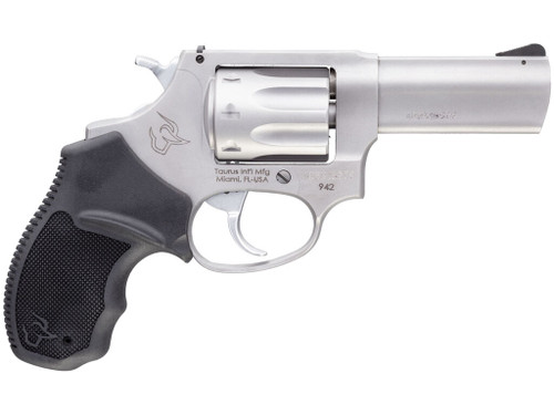 Taurus 2942039 942 22 LR 8rd 3" Barrel, Overall Matte Finish Stainless Steel & Finger Grooved Black Polymer Grip