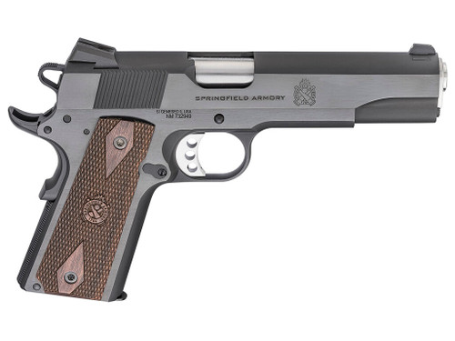 Springfield Armory PX9420 1911 Garrison 45 ACP 7+1, 5" Stainless Match Grade Steel Barrel, Salt Blued Serrated Carbon Steel Slide, Blued Steel Frame w/Beavertail, Thin-Line Wood Grip