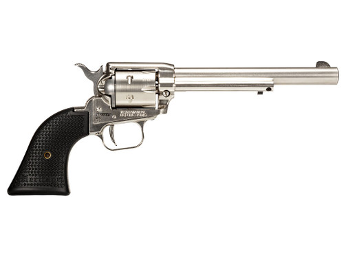 Heritage Mfg RR22NI6 Rough Rider 22 LR 6rd 6.50" Nickel Steel Barrel, Nickel Aluminum Frame, Matte Nickel Cylinder, Black Polystar Grip, Hammer/Thumb Safety, Exposed Hammer
