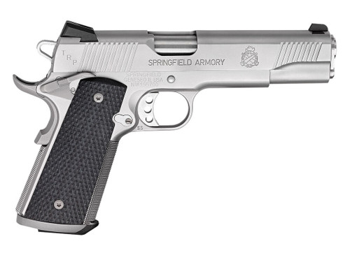 Springfield Armory PC9107LCA18 1911 TRP *CA Compliant 45 ACP 7+1, 5" Match Grade Steel Steel Barrel, Serrated Slide & Frame w/Beavertail, Black G10 Grip