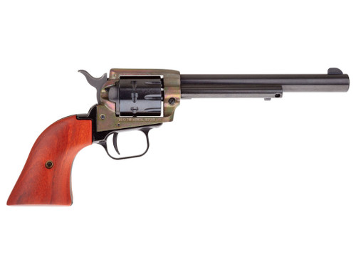Heritage Mfg RR22999CH6 Rough Rider 22 LR 9 Shot, 6.50" Black Steel Barrel, Simulated Case Hardened Zinc Alloy Frame, Black Cylinder, Cocobolo Grip, Hammer/Thumb Safety, Exposed Hammer
