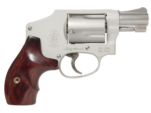 Smith & Wesson 163808 Model 642 Ladysmith 38 S&W Spl +P 5 Shot 1.88" Stainless Steel Barrel/Cylinder, Matte Silver Aluminum Alloy J-Frame, Wood Grip, Snag-free Enclosed Hammer, Internal Lock