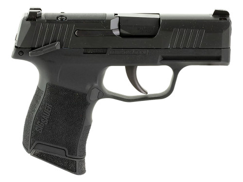 Sig Sauer 365380BSSMS P365 Micro-Compact 380 ACP 10+1 3.10" Black Carbon Steel Barrel, Black Nitron Optic Ready/Serrated Slide & Frame w/Sig Rail, Black Polymer Grips, Manual Safety, Right Hand