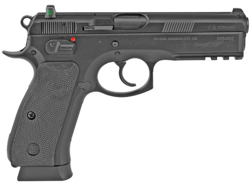 CZ-USA 01152 CZ 75 SP-01 Full Size Frame 9mm Luger 10+1 4.60" Black Steel Barrel, Black Steel Serrated Slide, Black Polycoat Steel Frame w/Beavertail & Picatinny Rail, Black Rubber Grip, Right Hand