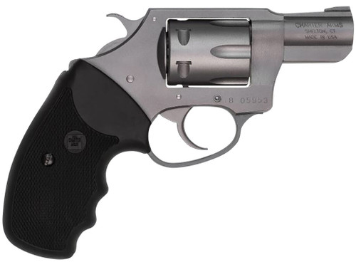 Charter Arms 72224 Pathfinder Small 22 LR, 8 Shot 2" Stainless Steel Barrel & Cylinder, Anodized Aluminum Frame w/Black Finger Grooved Rubber Grip, Exposed Hammer