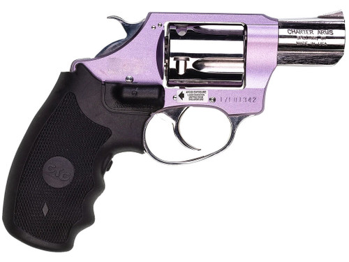 Charter Arms 53842 Undercover Lite Chic Lady Small 38 Special 5 Shot 2" High Polished Stainless Steel Barrel & Cylinder, Lavender Aluminum Frame w/Black Crimson Trace Laser Grip, Exposed Hammer