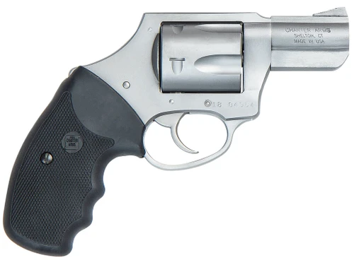 Charter Arms 73521 Mag Pug 357 Mag, 5 Shot 2.20" Matte Stainless Steel Barrel, Cylinder & Frame w/Black Finger Grooved Rubber Grip