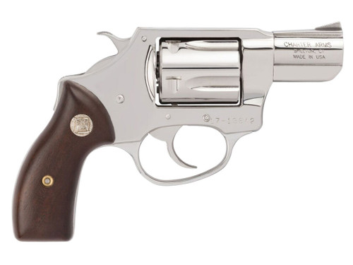 Charter Arms 73829 Undercover Small 38 Special, 5 Shot 2" High Polished Stainless Steel Barrel, Cylinder & Frame w/Wood Grip, Exposed Hammer