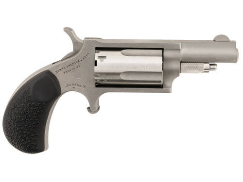 North American Arms 22MGRCHSS Mini-Revolver Carry Combo Sports South Exclusive 22 WMR 5 Shot 1.63" Stainless Steel Barrel, Frame & Cylinder, Black Rubber Grip, Exposed Hammer, Side Carry Holster