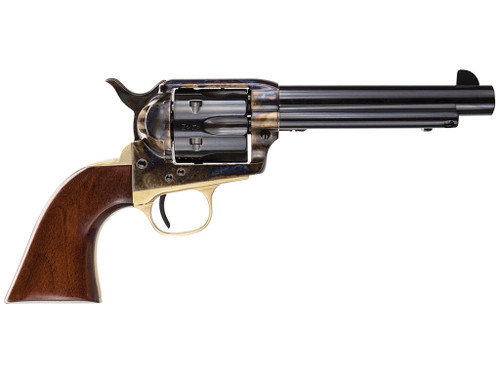 Taylors & Company 550847 Ranch Hand Uberti 45 Colt (Long Colt) 6 Shot 5.50" Blued Round Barrel, Cylinder, Color Case Hardened Steel Frame, Walnut Navy Style Grip, Exposed Hammer