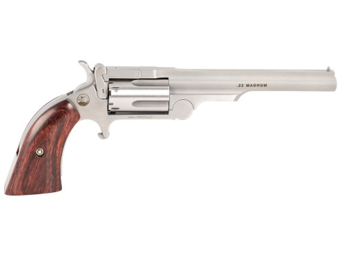 North American Arms 22MCR4 Ranger II 22 LR/22 WMR 5 Shot 4" Stainless Steel Barrel, Stainless Steel Frame, Stainless Cylinder, Rosewood Boot Grip, Exposed Hammer, Extra Cylinder