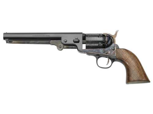 Pietta PF51CHS36712 1851 Navy London 36 Cal 6rd 7.50" Blued Octagon Barrel, Blued Cylinder, Color Case Hardened Steel Frame, Walnut Grip, Exposed Hammer