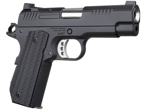 Ed Brown EVOKC9LW 1911 EVO KC Lightweight 9mm Luger 7+1 4" Stainless Bull Barrel, Black Gen4 Serrated Slide, Black Gen4 Carbon Steel Frame w/Beavertail, Black Grips