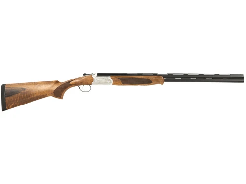 ATI ATIGKOF28SVE Cavalry 28 Gauge Break Open 2.75" 2rd, 26" Matte Blued Over/Under Vent Rib Barrel, Silver Engraved Aluminum Receiver, Fixed Oiled Turkish Walnut Walnut Stock