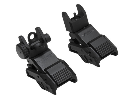 NcStar VMARFLC Pro Series Flip Up Front and Rear Sights Black Flip Up for AR-Platform
