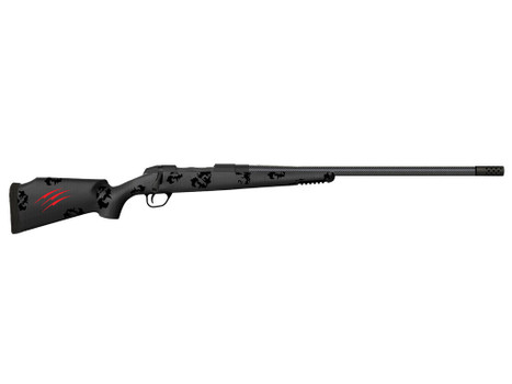 Fierce Firearms FCTRG300PRC24BBO CT Rage 300 PRC Caliber with 3+1 Capacity, 24" Carbon Fiber Barrel, Black Cerakote Metal Finish & Blackout Camo Fixed Fierce Tech C3 Stock, Right Hand (Full Size)