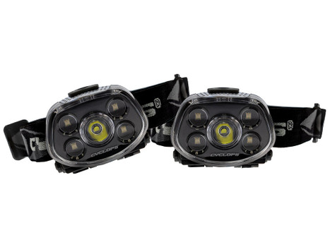 Cyclops CYC-HLFXP-2PK Force XP LED Headlamp Black 3.2/5.5/15/350 Lumens Red/Green Cree LED
