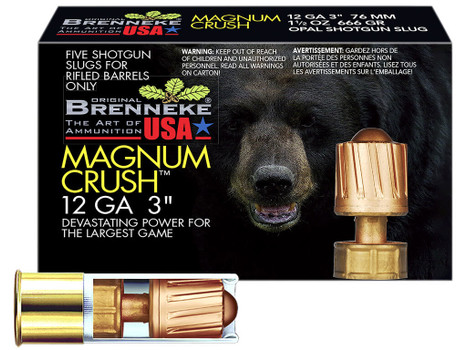 Brenneke SL123CMR Magnum Crush 12Gauge 3" 1 1/2oz Slug Shot 5 Per Box/50 Case