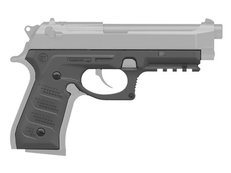 Recover Tactical BC2-04 Grip & Rail System Gray Polymer Picatinny for Most Beretta 92 & M9 Models